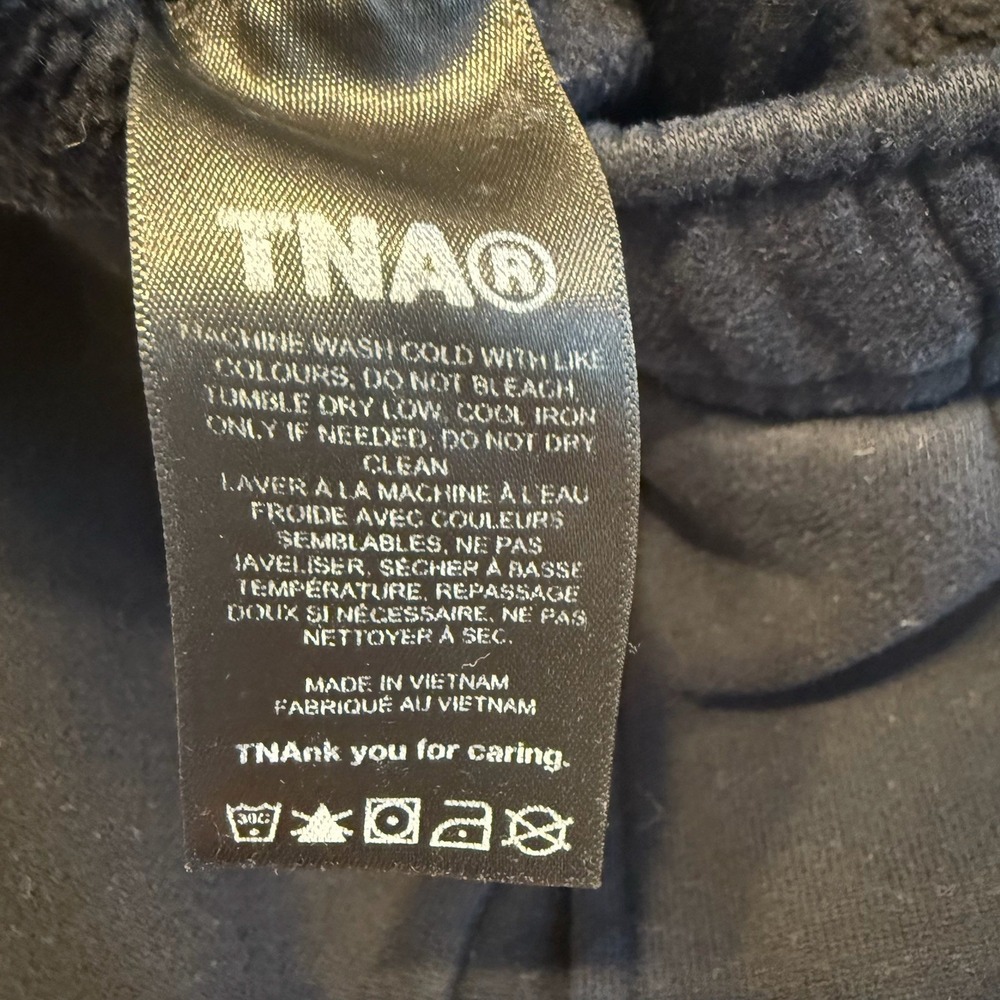 TNA Sweatfleece Joggers Women's Small Black Cozy‎ Fleece Mega Fit Streetwear EUC - Picture 10 of 12